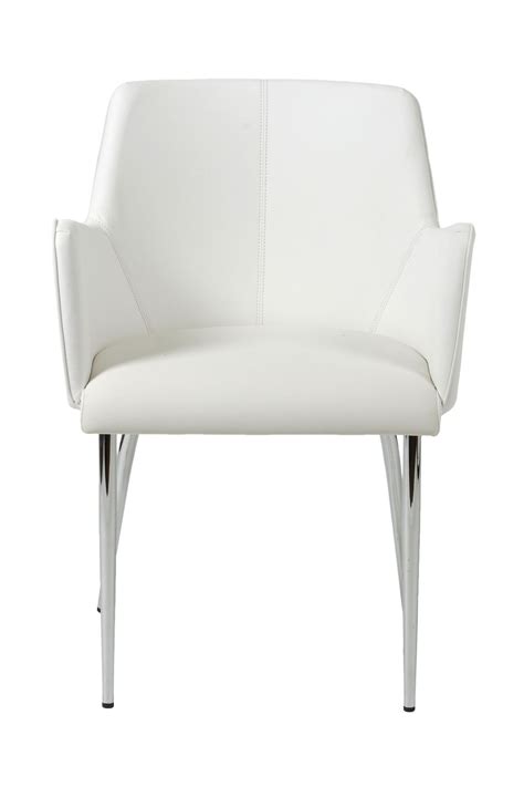 2020 eero saarinen knoll white leather executive side chair with chrome legs 2x. Sunny Arm Chair in White Leatherette with Chrome Legs (Set ...