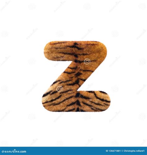 Tiger Letter Z Lower Case D Feline Fur Font Suitable For Safari