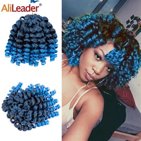 Alileader Synthetic Crochet Hair Extension Jumpy Wand Curl Crochet Hair Ombre Fluffy Wand Curl
