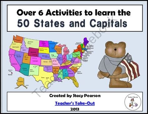 States And Capitals Activities From Teachers Take Out On