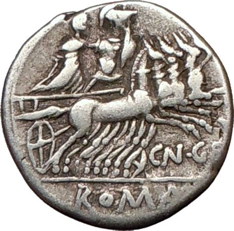 Roman Republic Cn Gellius 138bc Mars Andnerio In Chariot Ancient Silver