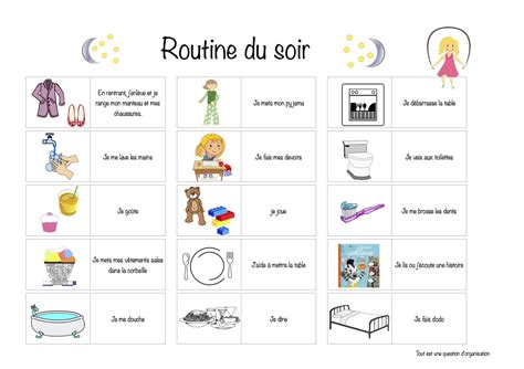 Pictogramme Routine Du Matin Et Du Soir Pdf F