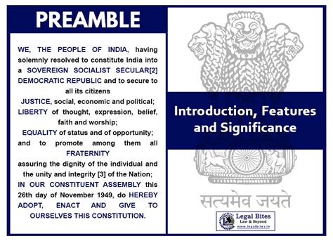 Preamble To The Constitution Of India Introduction Features And Significance Legal