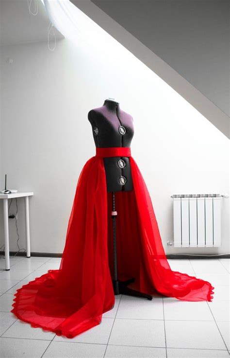 Ball Gown Overskirt Red Organza Skirt Removable Skirt Overlay Etsy