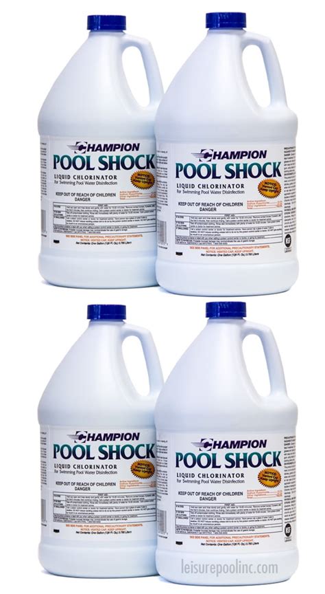 Buy 1 Case Champion Liquid Chlorine Pool Shock 125 Sodium