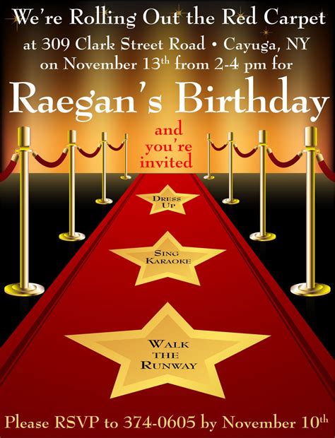 red carpet invitations templates