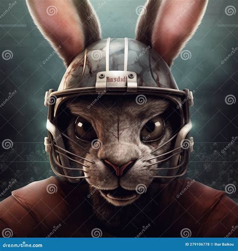 Gridiron Gladiator the Hare in Football Helmet Stock Illustration