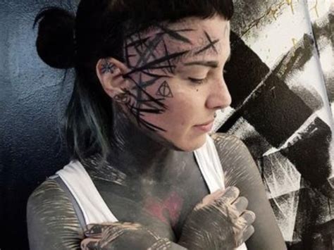 Brutal Black Project Why People Are Getting Painful Face Tattoos News Com Au Australias