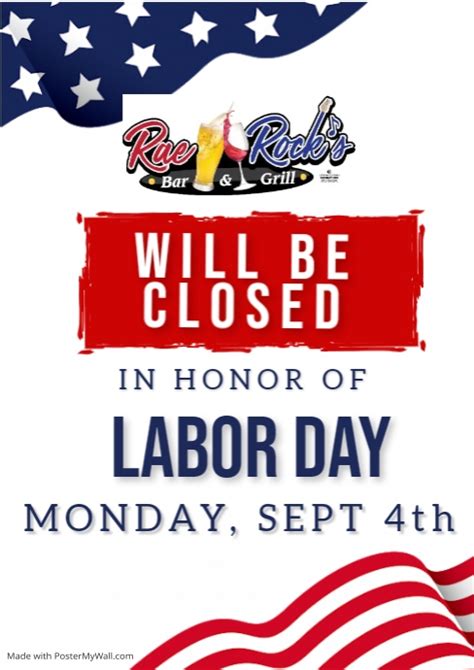 Labor Day Shop Closed Notice Template Postermywall