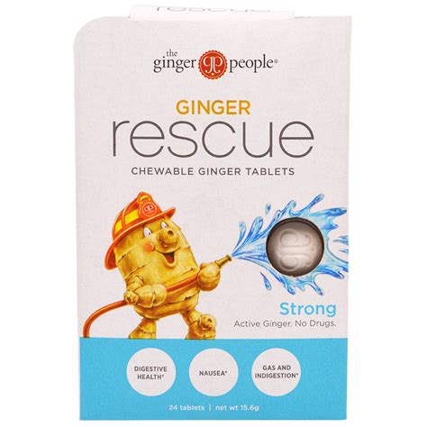 The Ginger People Ginger Rescue Chewable Ginger Tablets Strong 24