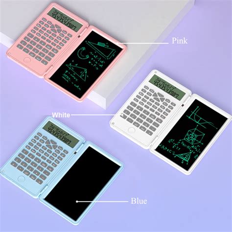 Scientific Calculator With Writing Pad 6 Inch Lcd Screen Foldable Calculators With Notepad