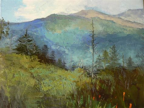 Blue Mountain Print Print Of Painting Landscape Giclee Etsy
