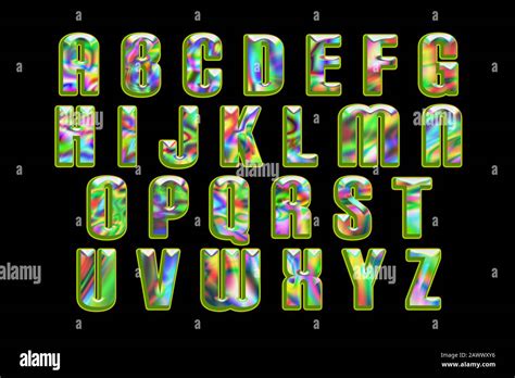 Psychedelic Colorful Alphabet Font Stock Photo Alamy