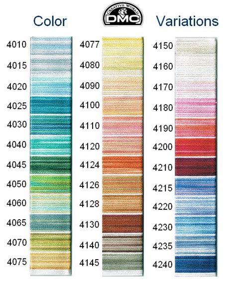 Dmc Colour Variations 6 Stranded Thread Range 60 Colours Katipatch Dmc Colour Variations 6