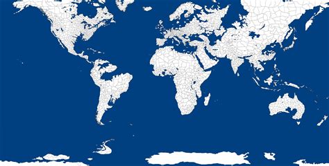 World Map Outline Regions