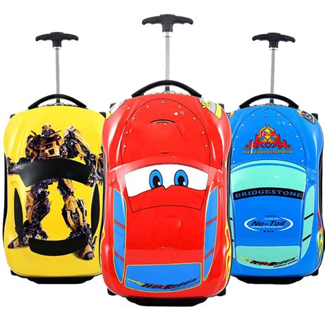 3d Car Kids Suitcase Set Travel Luggage Children Travel Trolley