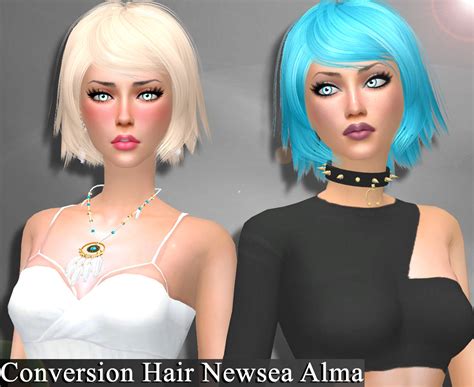Sims 4 Ccs The Best Conversion Hair Newsea Alma By Deep Space