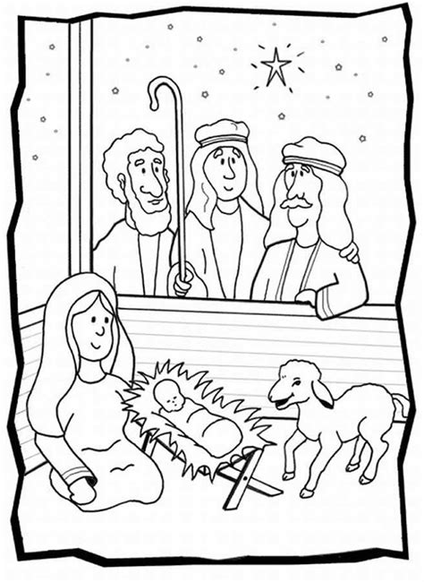 Shepherds Visit Baby Jesus Color Sheet Nativity Coloring Pages Jesus
