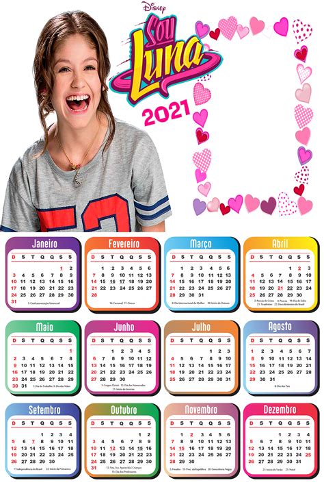 Saludos todos tengan un excelente día que hoy no les falte nada sea salud y prosperidad este mes de febrero. Calendário 2021 PNG Sou Luna | Imagem Legal