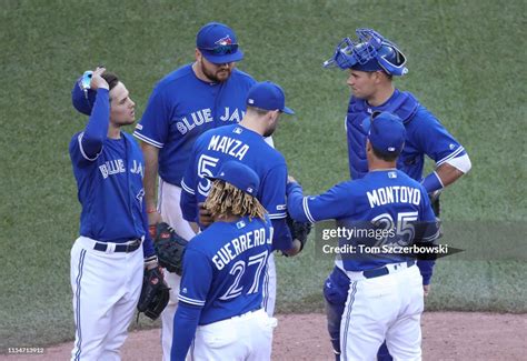 Tim Mayza Of The Toronto Blue Jays Comes Into The Game As Manager