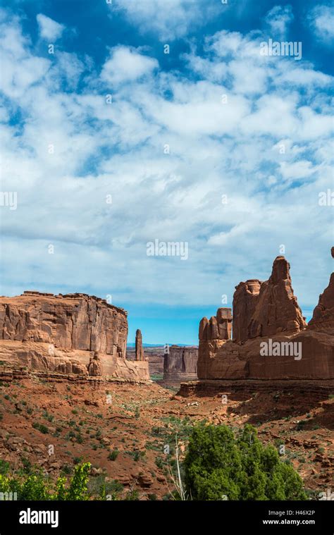 Courthouse Towers Arches National Park Utah Usa Stock Photo Alamy