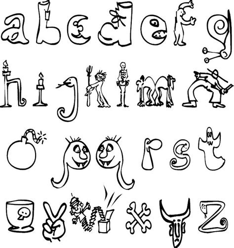 Alphabet Coloring Pages  Halloween coloring, Alphabet coloring pages, Coloring book pages