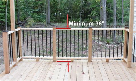 Mark bracket height on level. Standard Deck Railing Height: Code Requirements and Guidelines