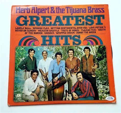 Herb Alpert Autographed Signed Greatest Hits Album Cover Lp Acoa Ebay