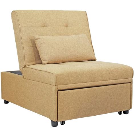 Il rivestimento del pouf letto è sfoderabile e quando si trova nella sua posizione pouf, è difficile intuire che sotto il rivestimento si celi un comodo letto singolo. Pouf letto singolo in tessuto beige - EKSCOOKIEBEIGE