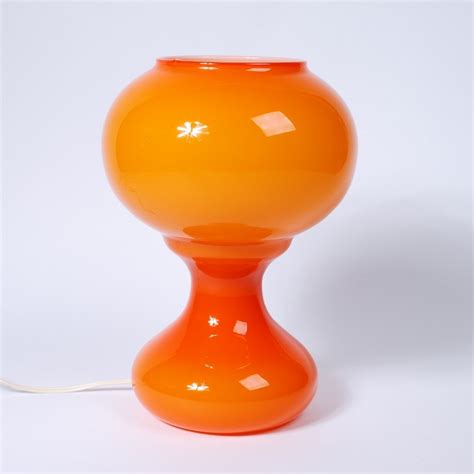 Italian Orange Murano Glass Desk Light 1970s 70453