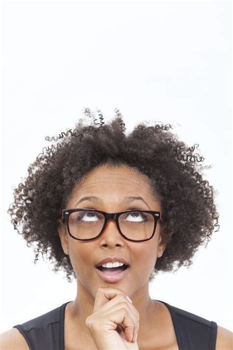 Mixed Race African American Girl Wearing Glasses Stock Image Image Of