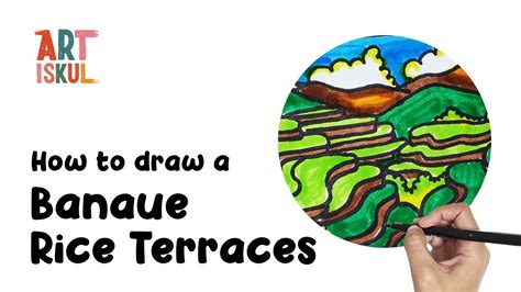 How To Draw Banaue Rice Terraces Easy And Simple Landscape Drawing