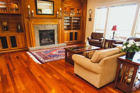 Living Room With Cherry Wood Floors Baci Living Room
