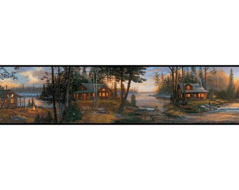 Fashion your wall space complete with a wallpaper border. Cabin in The Woods Wallpaper Border CH7842b