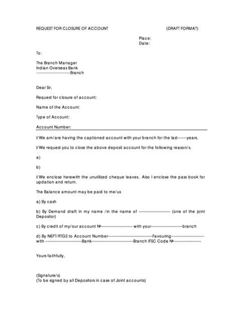 Here comes the main section where i would write a sample letter which will be addressed to either the bank manager or the respective higher bank personnel to close your salary or savings bank account. Top Samples Letter To Close Bank Account free to download in PDF format