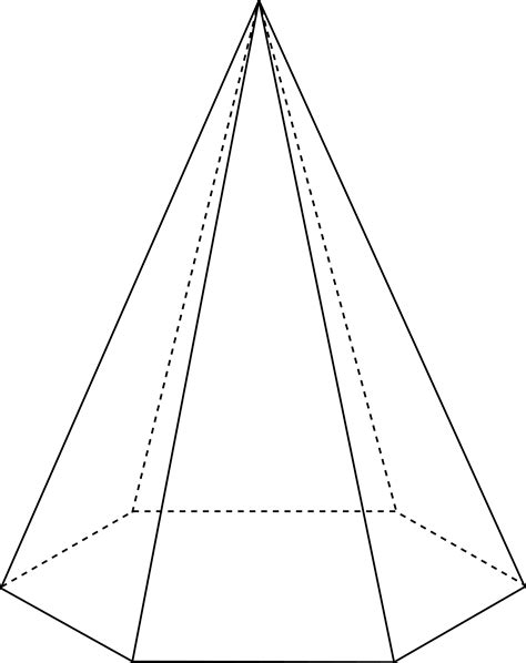 Piramide De Base Hexagonal Vertices Arestas E Faces