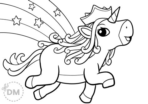 Beautiful Princess Unicorn Coloring Page - diy-magazine.com