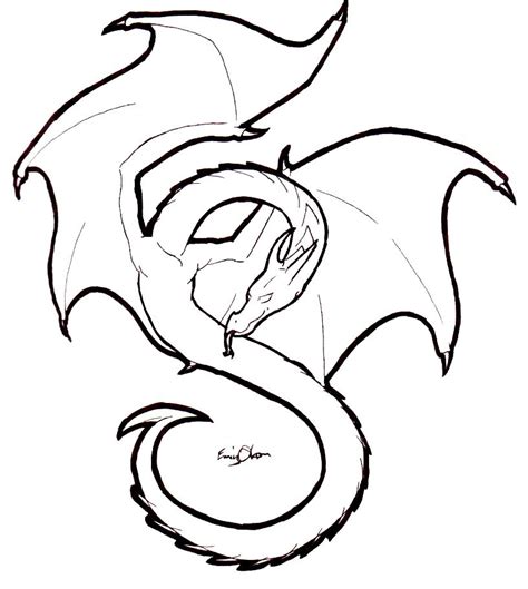 Free Standard Dragon Outlines Dragon Line Drawing Dragon Line