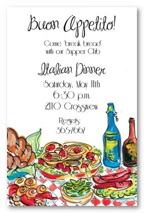 Get tips for simple decor, food, and more here. Italian Dinner Personalized Party Invitations by Address ...