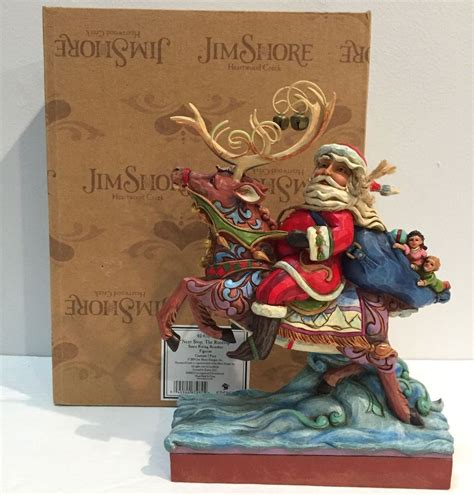 Jim Shore Next Stop The Rooftop Santa Riding Reindeer Figurine 4041094