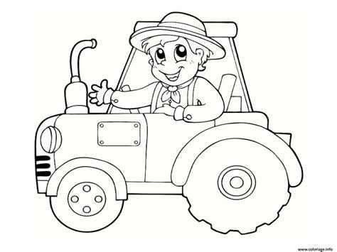 Le grimpeur part dans une voie facile. Coloriage Un Fermier Heureux Sur Son Tracteur Dessin ...