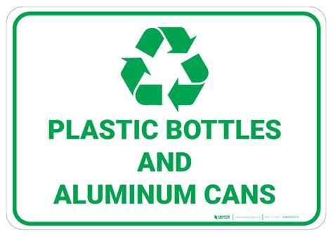 Plastic Bottles And Aluminum Cans Recycling Wall Sign Creative