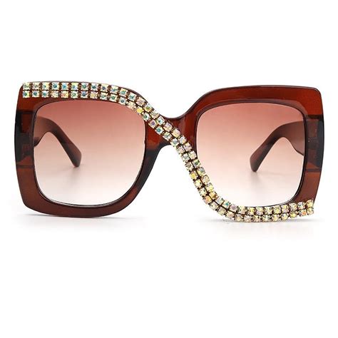 diamond square sunglasses women luxury vintage oversized sunglasses un jollyhola