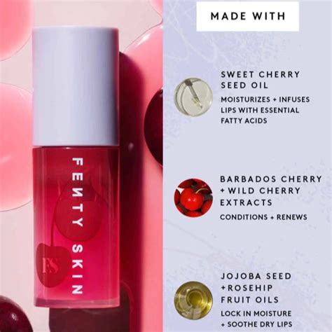 fenty beauty cherry treat conditioning strengthening lip oil self