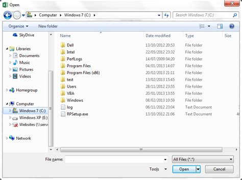 Using Vba To Call The Windows File Open Dialog Box