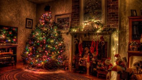 Hd Wallpaper Christmas Decorations Festive Fire Fireplace Holiday