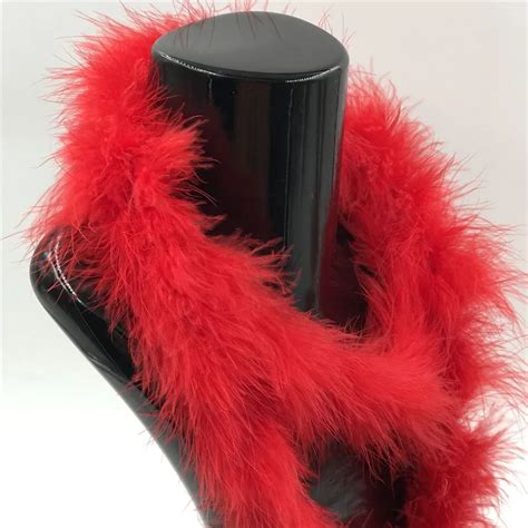 2 Meters Pc Red Cheap Turkey Feather Boas Carnival Halloween Accessory Turkey Marabou Feather