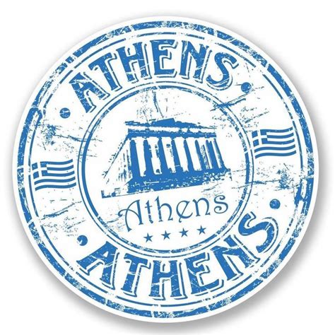2 X Athens Greece Vinyl Sticker Laptop Travel Luggage Car 5761