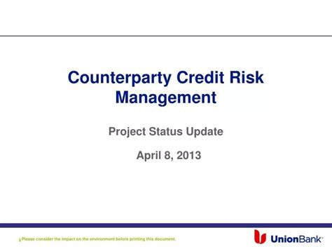 Ppt Counterparty Credit Risk Management Project Status Update