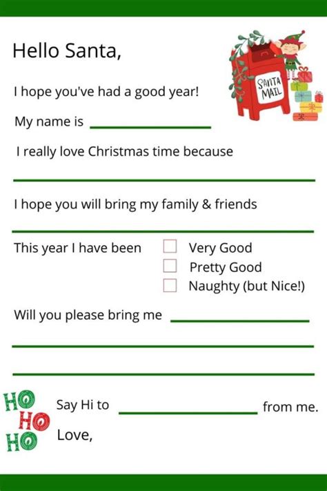 Cute Free Printable Letters To Santa Templates PDF 2022 | Happy Mom Hacks